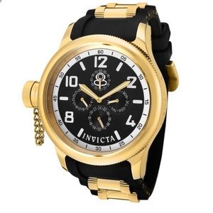 Invicta Russian gold and black watch